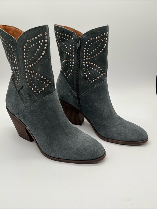 Lucky Brand Shoes - Lucky Brand Lakelon western booties size 8M. Blue grey suede with stud detailing